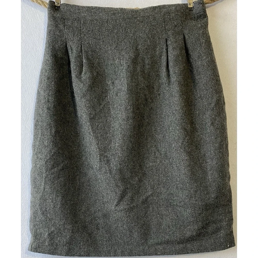 VTG Requirements Skirt Wool Blend Gray Straight Above Knee Lined‎ 12 Womens